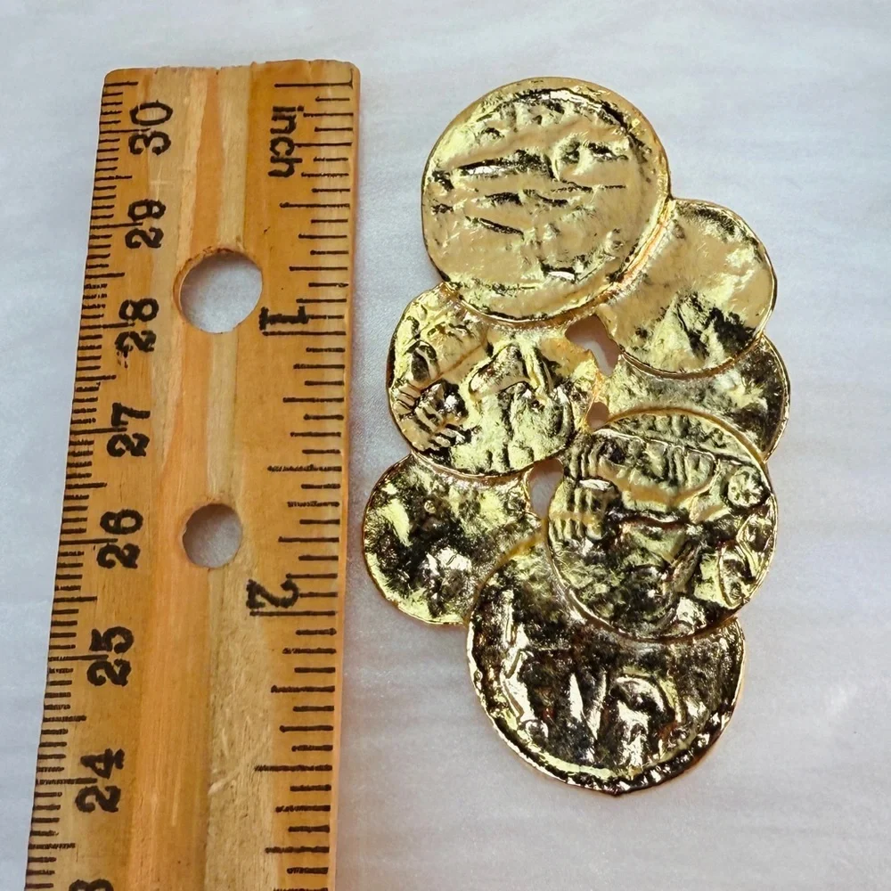 Vintage weighted goldtone, large, brooch, pin